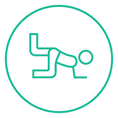 Image showing Man exercising buttocks line icon.