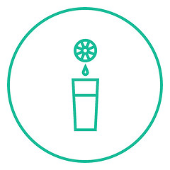Image showing Glass of juice line icon.