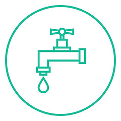 Image showing Dripping tap with drop line icon.