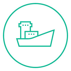 Image showing Cargo container ship line icon.