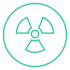 Image showing Ionizing radiation sign line icon.