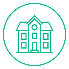 Image showing Two storey detached house line icon.