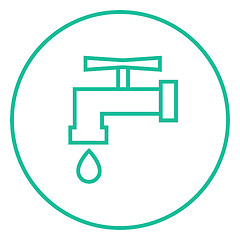 Image showing Faucet with water drop line icon.