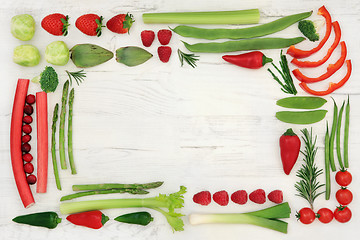 Image showing Red and Green Health Food Border