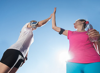 Image showing congratulate and happy to finish morning workout