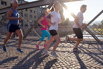 Image showing people group jogging