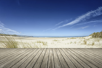 Image showing Beach wooden jetty