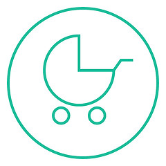 Image showing Baby stroller line icon.