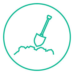 Image showing Mining shovel line icon.