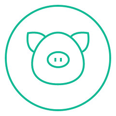 Image showing Pig head line icon.