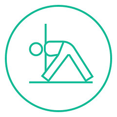 Image showing Man practicing yoga line icon.