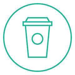 Image showing Disposable cup line icon.