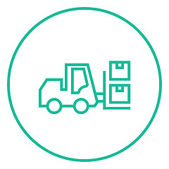 Image showing Forklift line icon.