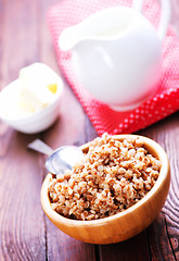 Image showing buckwheat with milk and butter