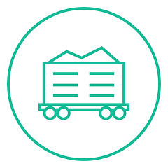 Image showing Cargo wagon line icon.