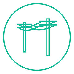 Image showing High voltage power lines line icon.