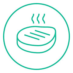 Image showing Grilled steak line icon.
