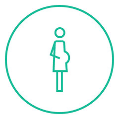 Image showing Pregnant woman line icon.