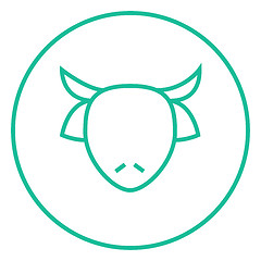 Image showing Cow head line icon.