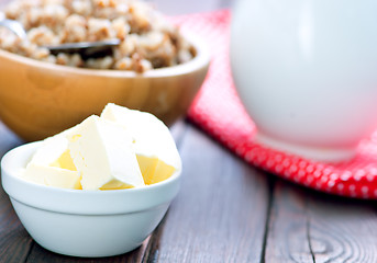 Image showing buckwheat with milk and butter