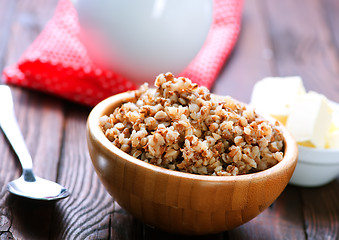 Image showing buckwheat with milk and butter