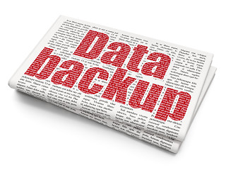 Image showing Information concept: Data Backup on Newspaper background