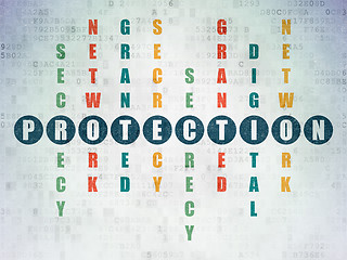 Image showing Protection concept: Protection in Crossword Puzzle