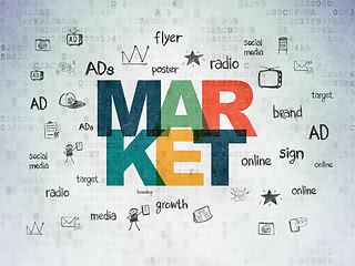 Image showing Advertising concept: Market on Digital Data Paper background