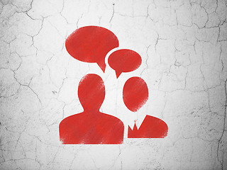 Image showing Business concept: Business Meeting on wall background