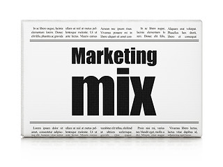 Image showing Advertising concept: newspaper headline Marketing Mix