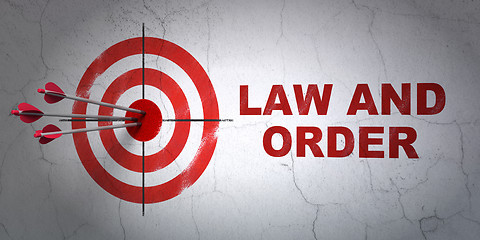 Image showing Law concept: target and Law And Order on wall background