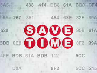 Image showing Timeline concept: Save Time on Digital Data Paper background