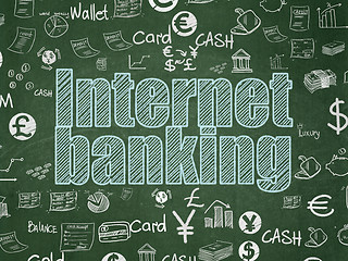 Image showing Banking concept: Internet Banking on School board background