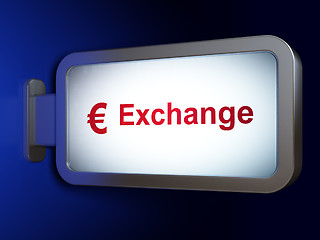 Image showing Currency concept: Exchange and Euro on billboard background