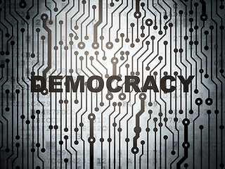 Image showing Political concept: circuit board with Democracy