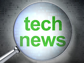 Image showing News concept: Tech News with optical glass