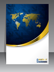 Image showing Abstract blue gold brochure