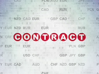 Image showing Business concept: Contract on Digital Data Paper background