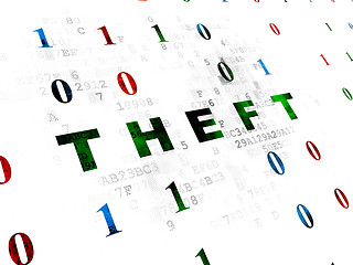 Image showing Protection concept: Theft on Digital background