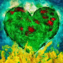 Image showing Green heart illustration