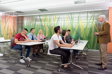 Image showing teacher with a group of students in classroom