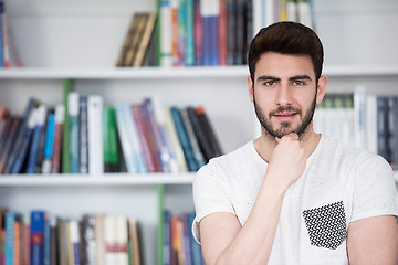 Image showing student study  in school library