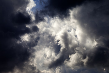 Image showing Sky with dark storm clouds
