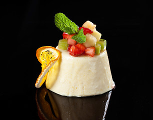 Image showing fresh panna cotta dessert