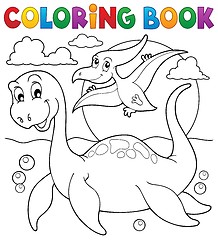 Image showing Coloring book dinosaur theme 7