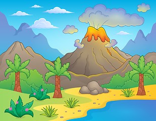 Image showing Prehistoric theme landscape 1