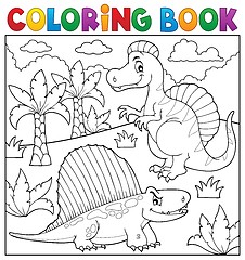 Image showing Coloring book dinosaur topic 7