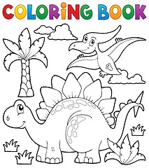 Image showing Coloring book dinosaur theme 1