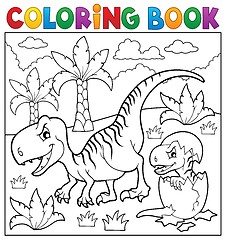 Image showing Coloring book dinosaur theme 9