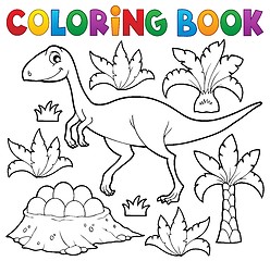 Image showing Coloring book dinosaur topic 4